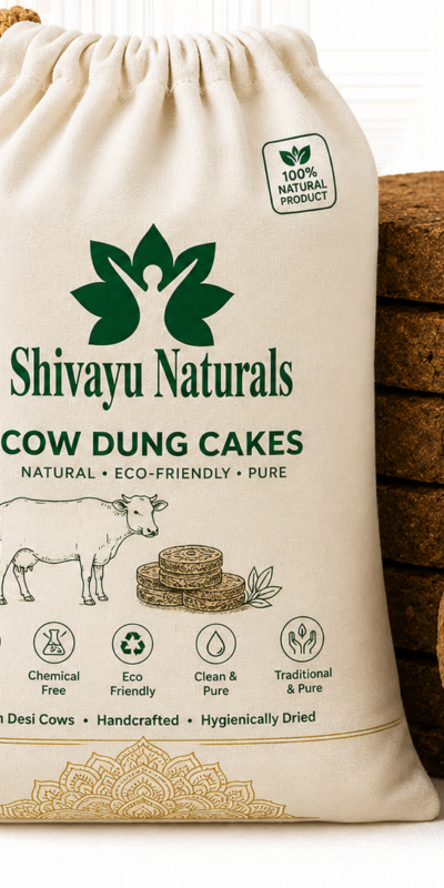 Shivayu Naturals Cow Dung Cakes – Natural Air Purifier & Eco-Friendly Herbal Fuel for Healthy Living